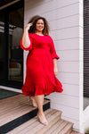 Cloudy Skies Dress in Crimson